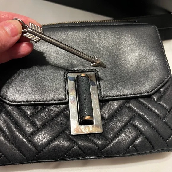 !!!SOLD. Mackage Black Chevron Quilted Lambskin purse - Picture 6 of 16